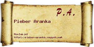 Pieber Aranka névjegykártya